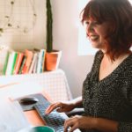 Woman working on computer