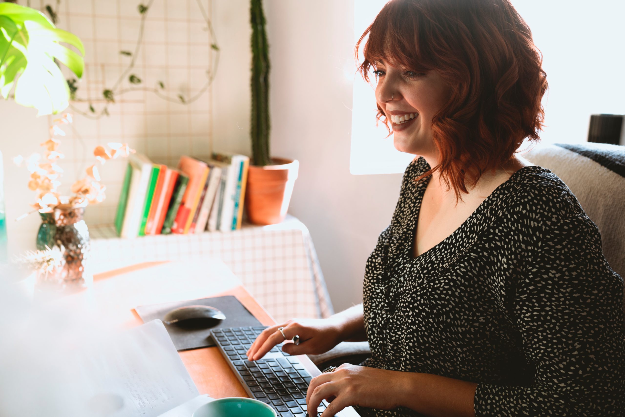 Woman working on computer