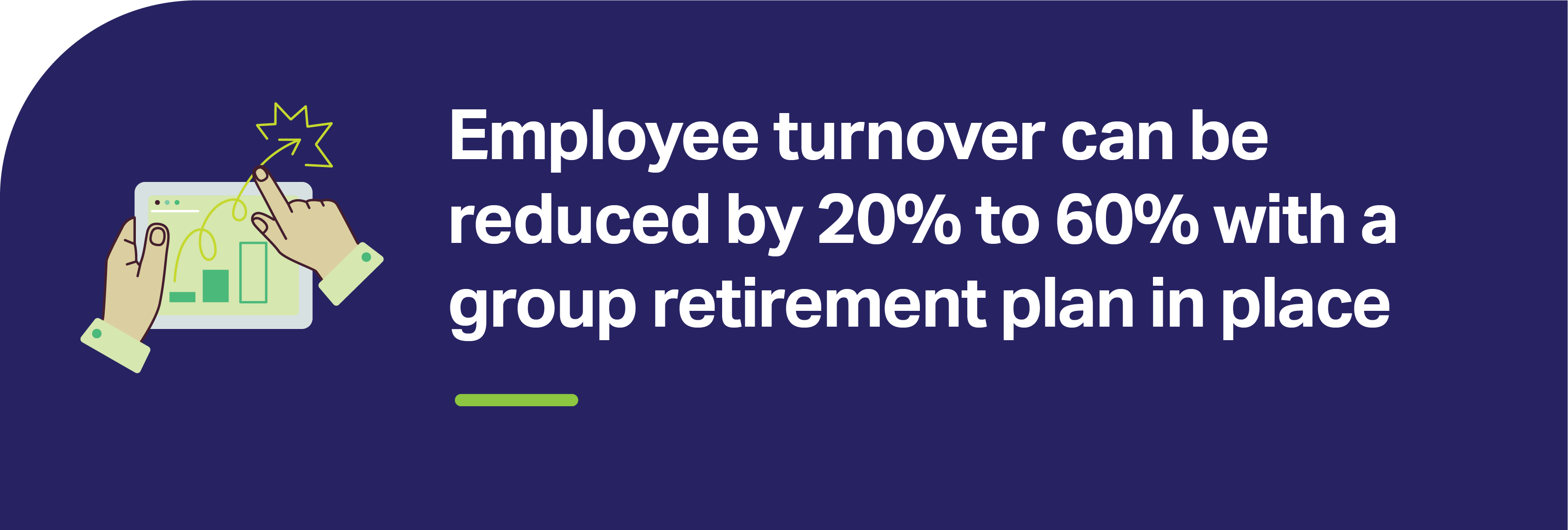 Employee turnover can be reduced by 20-60% with a group retirement plan in place